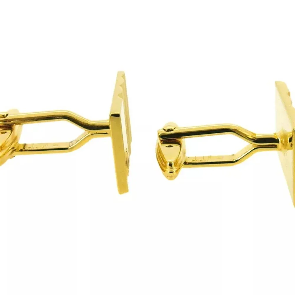 Dunhill Cufflinks D Mark Gold Bracket Authentic USED